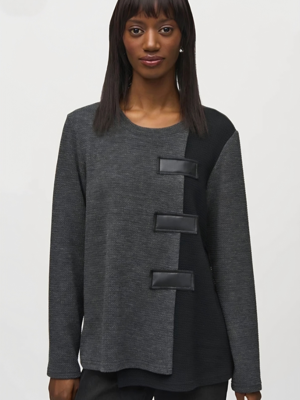 Joseph Ribkoff Colour Block Asymmetric Knit Tunic